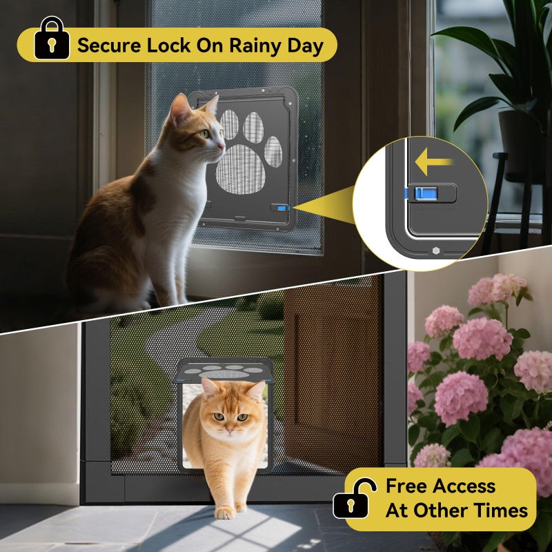 PETLESO Dog Door for Screen Door, Cat Door Screen Small Dog Door Insert for Sliding Door Easy Install, Small 8"Ã—10" - Image 4